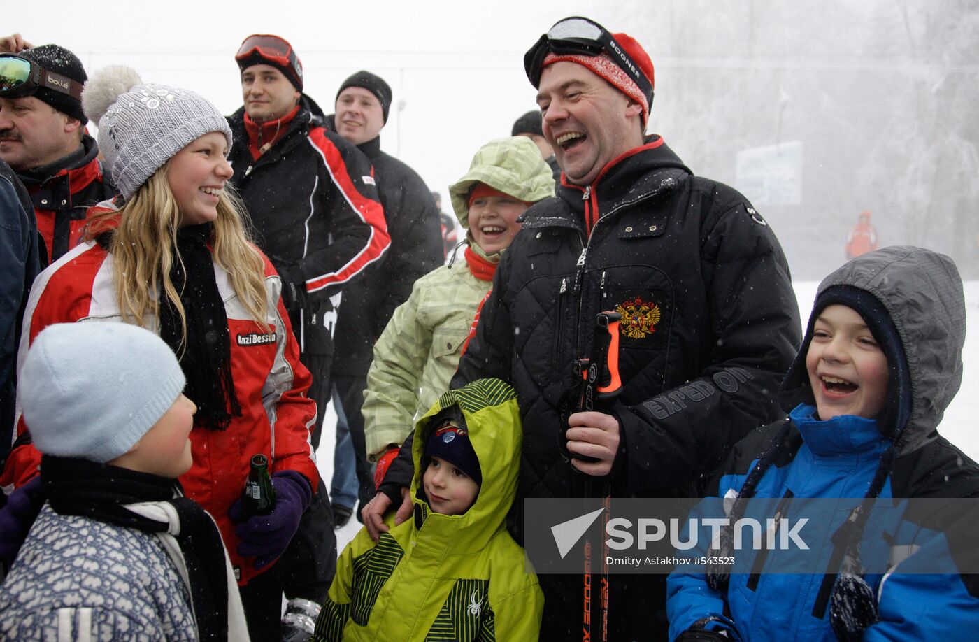 Dmitry Medvedev at alpine ski resort Krasnaya Polyana