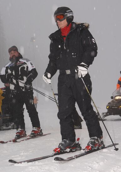 Vladimir Putin at ski resort Krasnaya Polyana