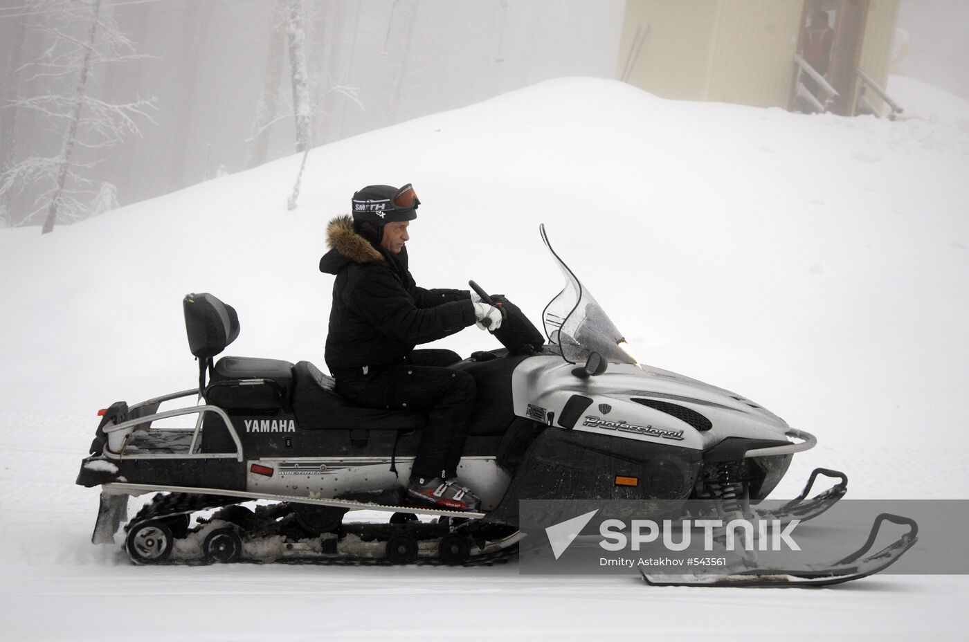 Vladimir Putin at ski resort Krasnaya Polyana