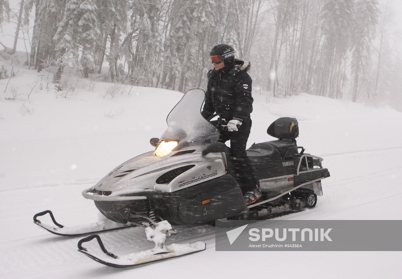 Vladimir Putin at ski resort Krasnaya Polyana