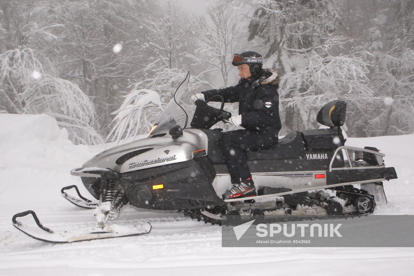 Vladimir Putin at ski resort Krasnaya Polyana