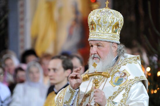 Christmas service at the Cathedral of Christ the Savior