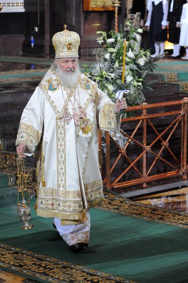 Christmas service at the Cathedral of Christ the Savior