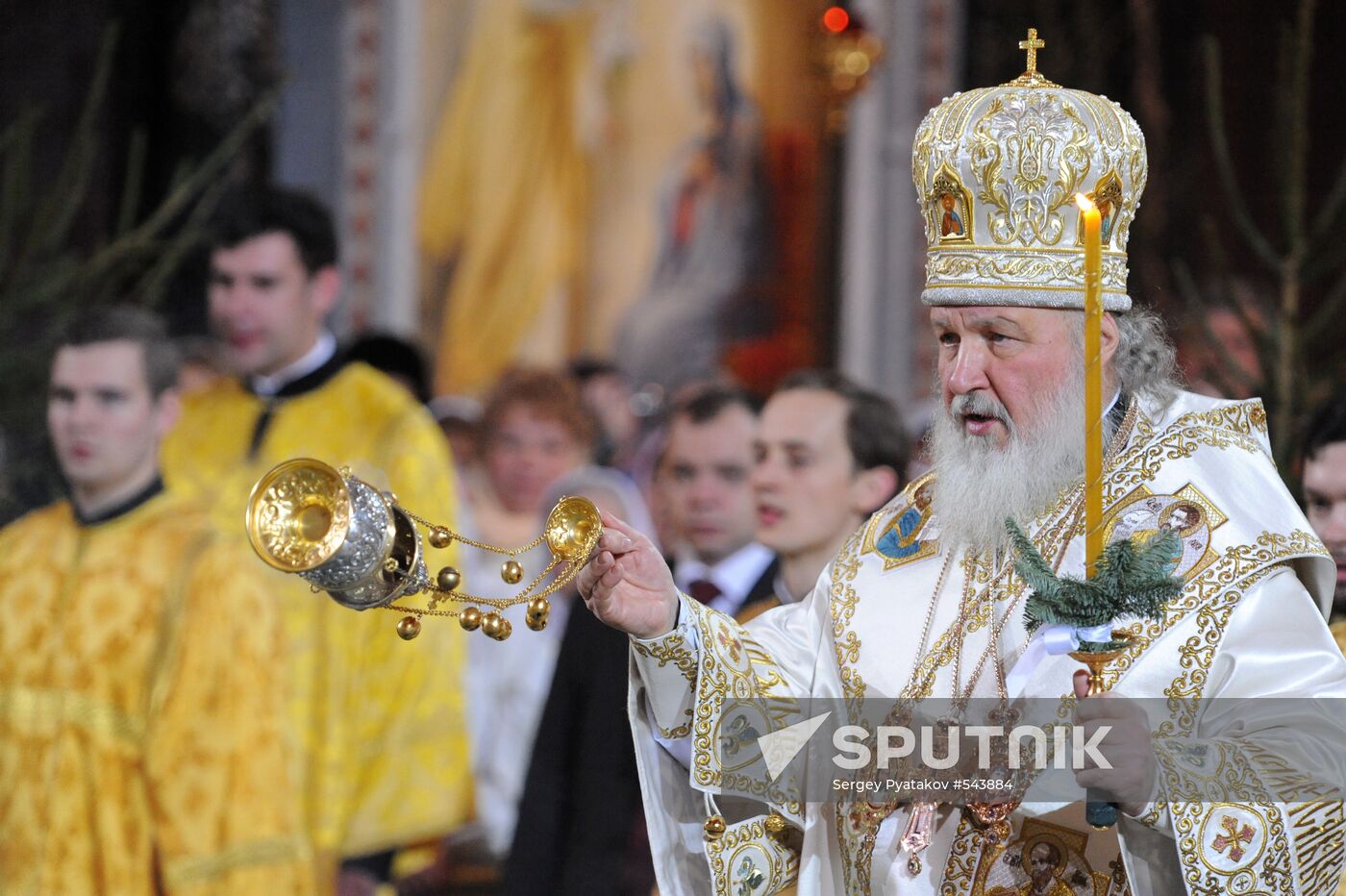 Christmas service at the Cathedral of Christ the Savior