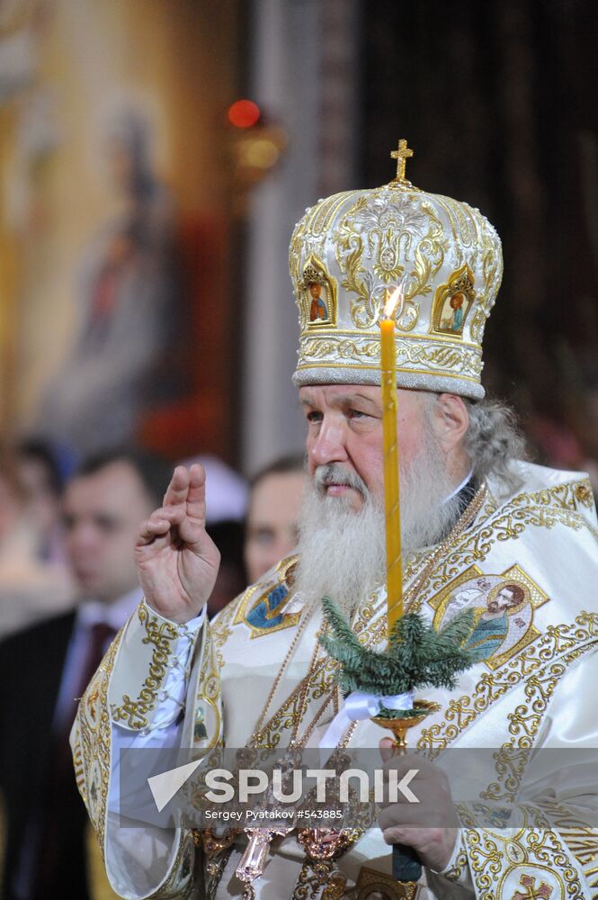 Christmas service at the Cathedral of Christ the Savior