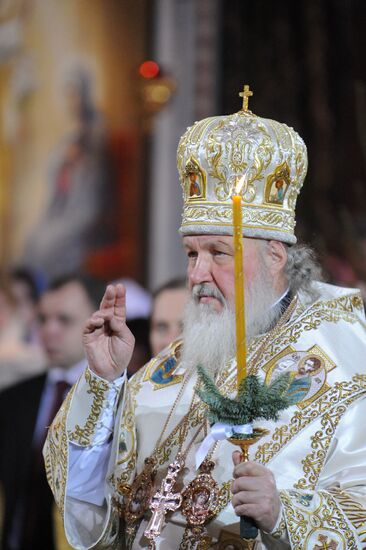 Christmas service at the Cathedral of Christ the Savior
