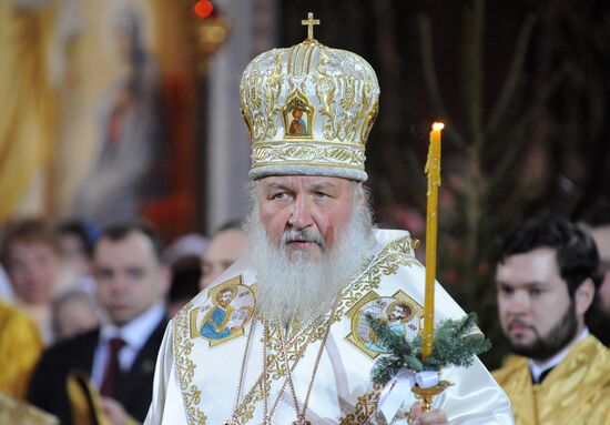 Christmas service at the Cathedral of Christ the Savior