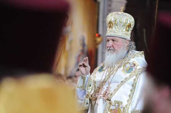 Christmas service at the Cathedral of Christ the Savior