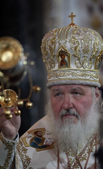 Christmas service in the Cathedral of Christ the Savior