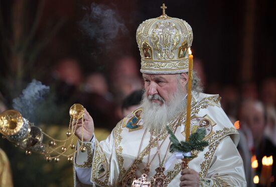 Christmas service in the Cathedral of Christ the Savior