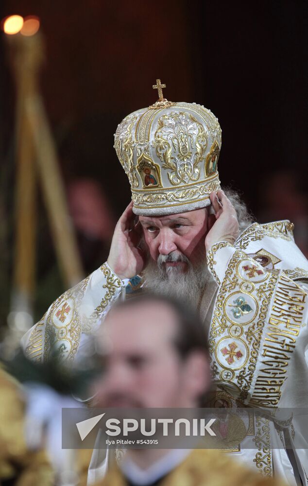 Christmas service in the Cathedral of Christ the Savior