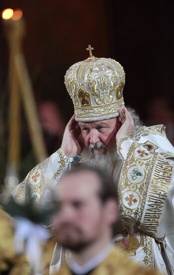 Christmas service in the Cathedral of Christ the Savior