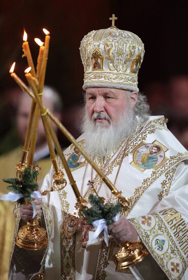 Christmas service in the Cathedral of Christ the Savior