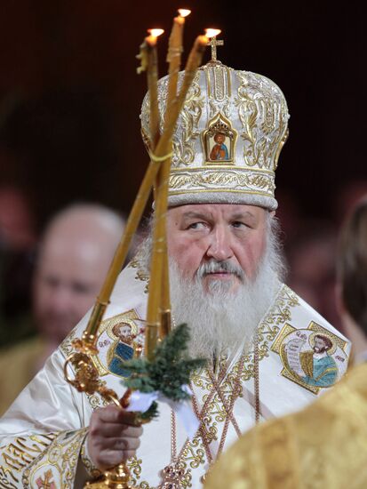 Christmas service in the Cathedral of Christ the Savior