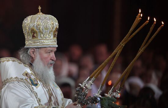 Christmas service in the Cathedral of Christ the Savior