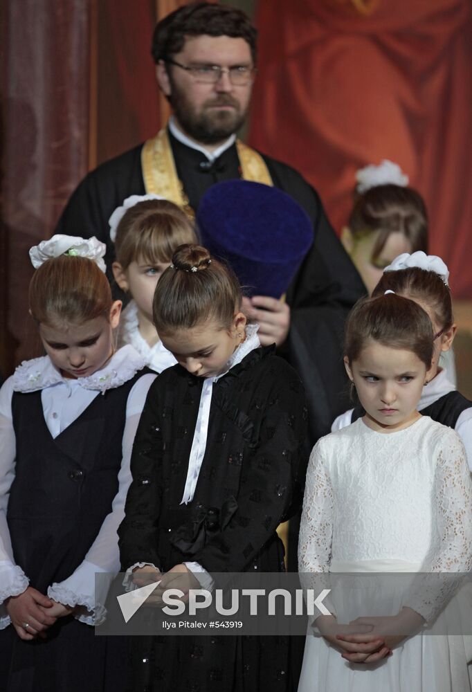 Christmas service in the Cathedral of Christ the Savior
