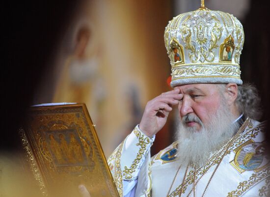Christmas service in the Cathedral of Christ the Savior