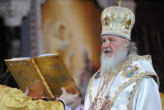Christmas service in the Cathedral of Christ the Savior