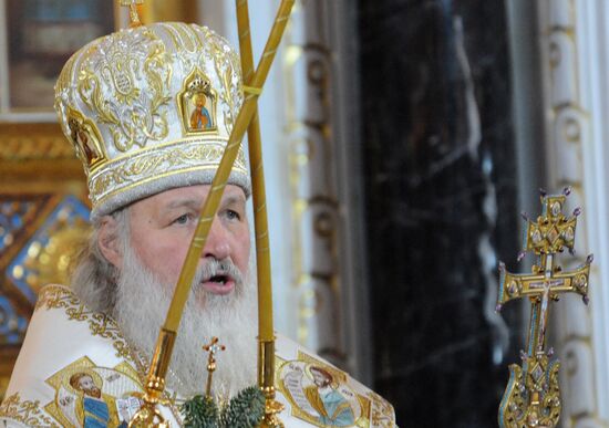 Christmas service in the Cathedral of Christ the Savior