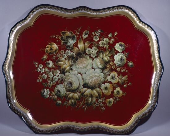Zhostovo tray Red