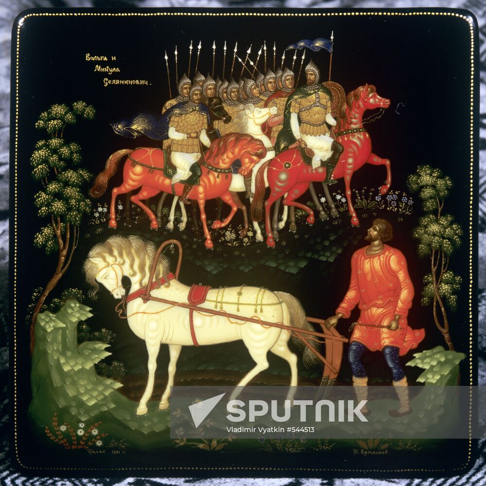 "Bylinas" box. Palekh