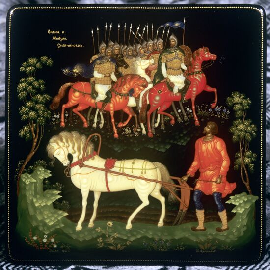 "Bylinas" box. Palekh