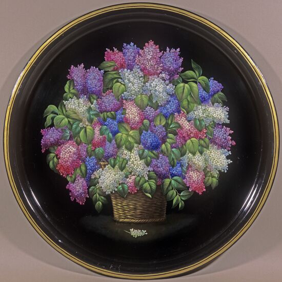 Zhostovo tray Lilac