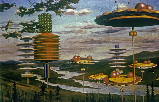 Reproduction of "Spatial Town" painting