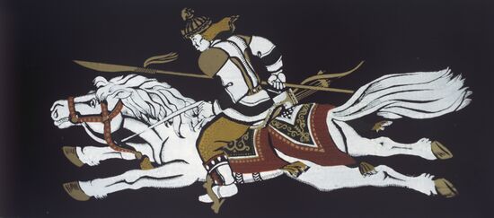 Veneer miniature on wood