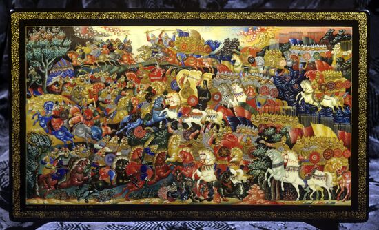 Painted box "The Battle of Kulikovo"