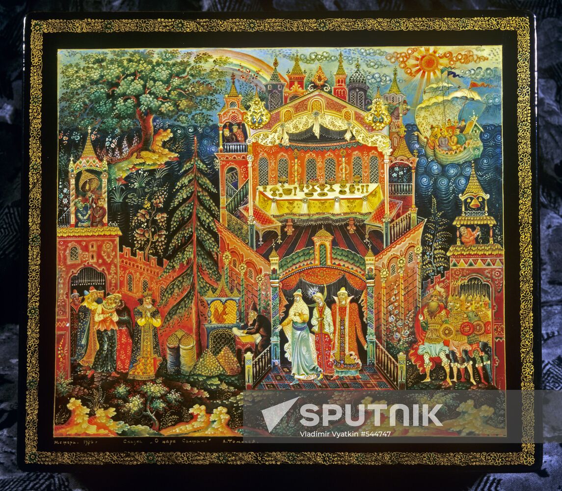 Painted box "The Tale of Tsar Saltan"