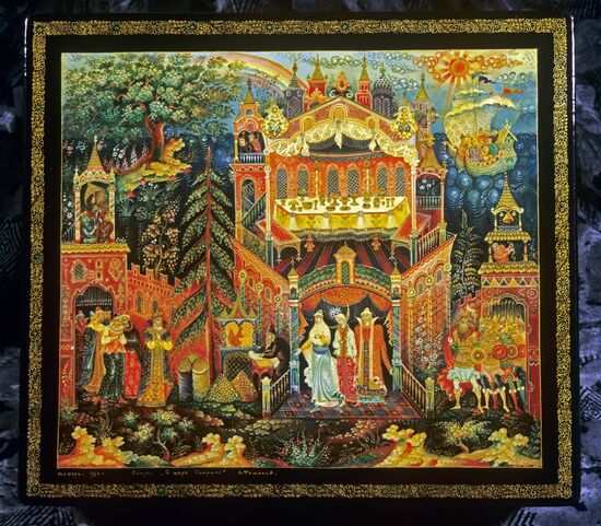 Painted box "The Tale of Tsar Saltan"