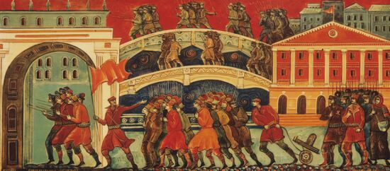 Lacquer miniature "Revolutionary Petrograd"