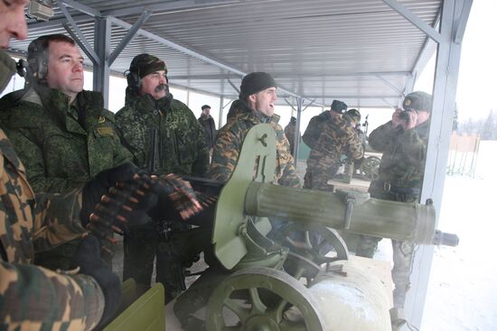 Dmitry Medvedev visits Vystrel firing range, Moscow suburbs