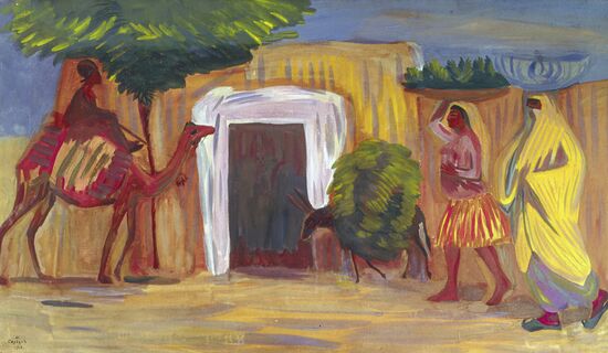 Reproduction of "In a Persian Village" painting