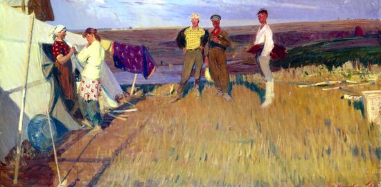 Reproduction of "Admirers" painting by Dmitry Mochalsky