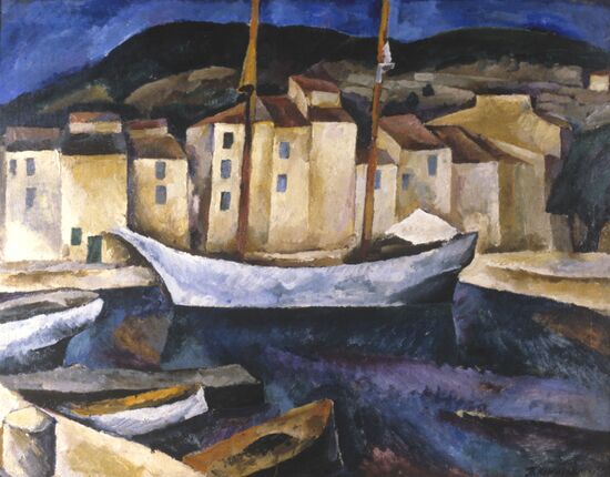 Reproduction of "Landscape. Cassis. Boats" by Peter Konchalovsky