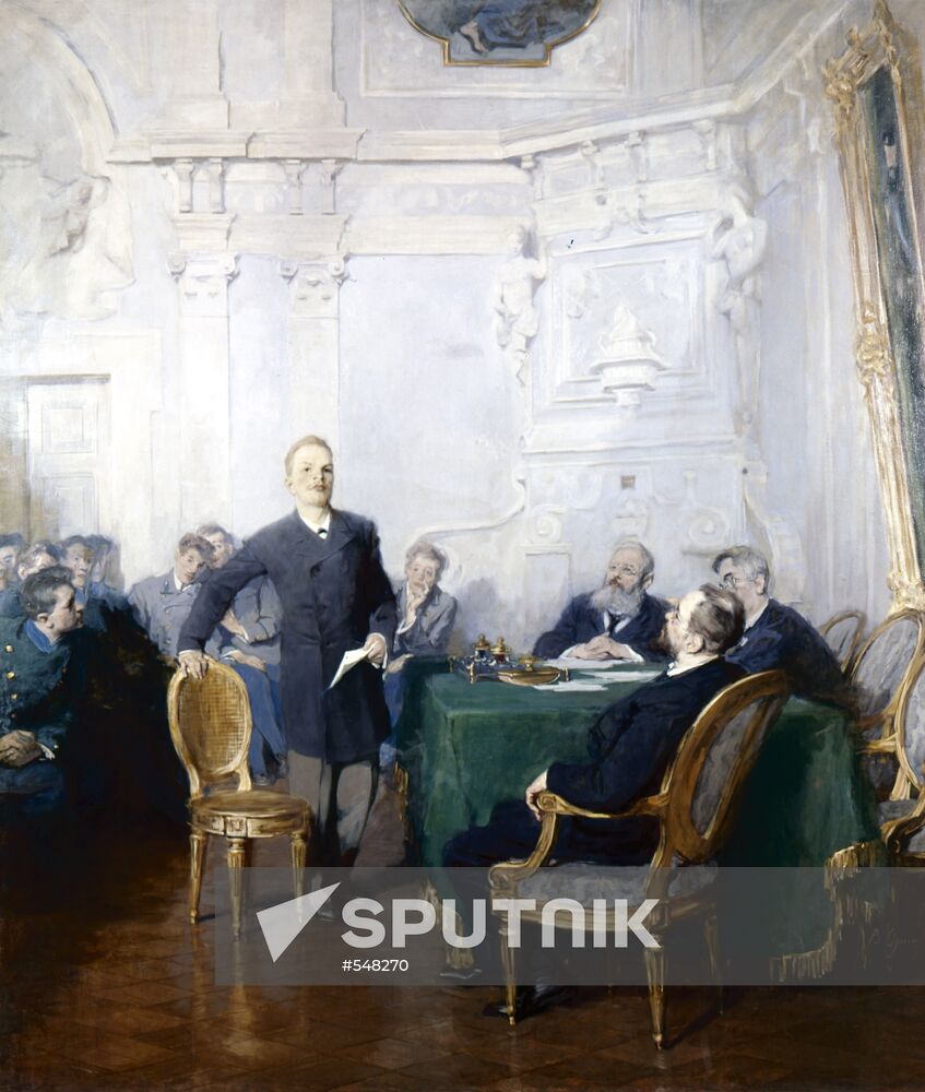 Reproduction of "Lenin at an Exam in St. Petersburg University"