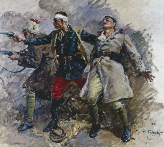 Reproduction of "Storm of Perekop" by Georgy Savitsky