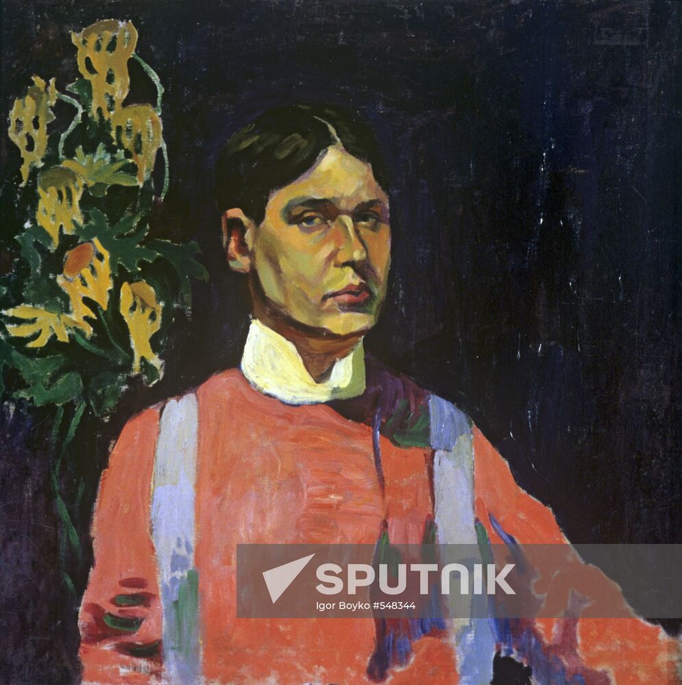 Reproduction of "Self-Portrait In Red"
