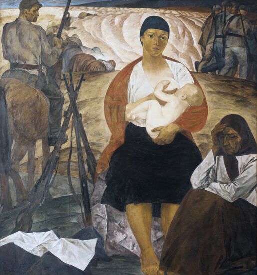 Reproduction of "Partisan Madonna" by Mikhail Savitsky