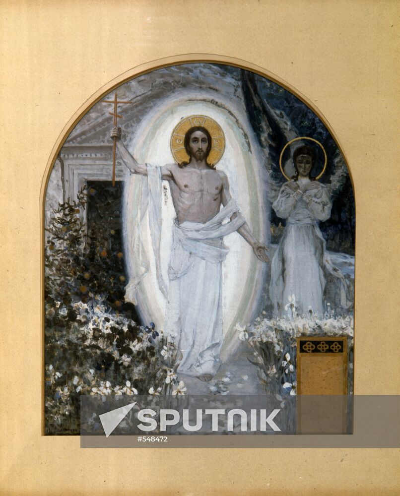 Reproduction of "Resurrection of Christ" by Mikhail Nesterov