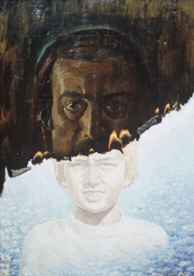 Reproduction of "Self-Portrait with Son" painting