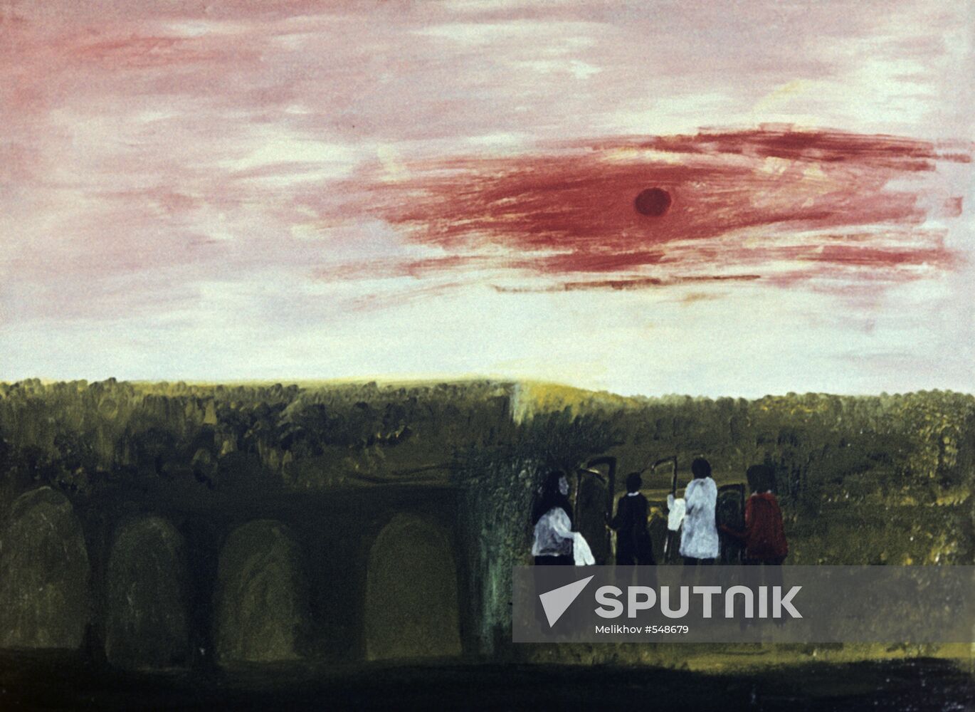 Reproduction of "Scythemen are Going" by Lyubov Maykova