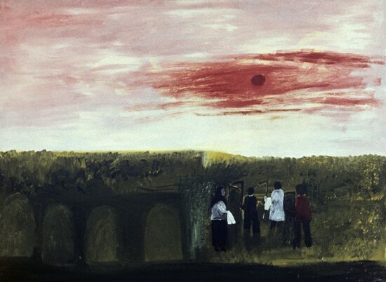 Reproduction of "Scythemen are Going" by Lyubov Maykova