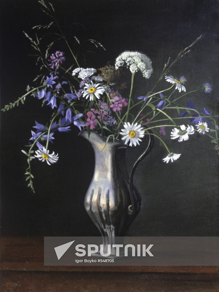 Reproduction of "Wild Flowers" painting by Yelena Romanova