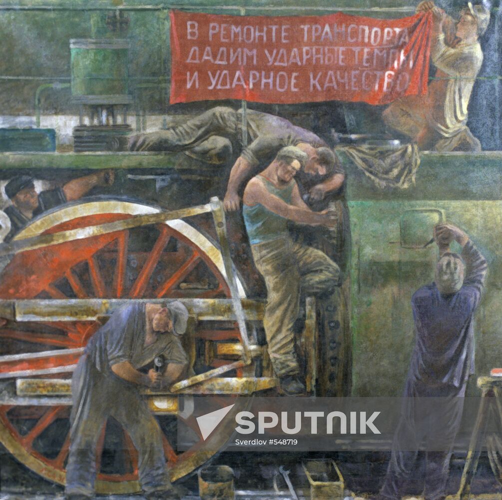 Reproduction of "Train Fixing" by Alexander Samokhvalov