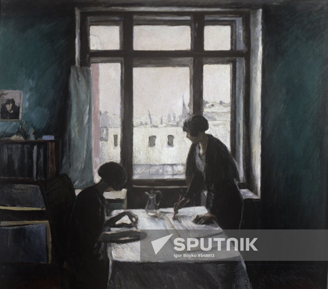 Reproduction of "Students" painting by Konstantin Istomin