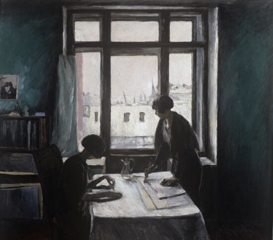 Reproduction of "Students" painting by Konstantin Istomin