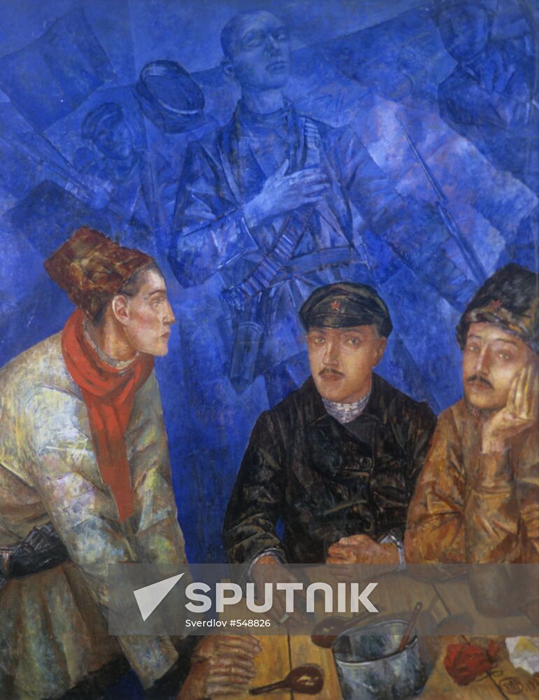 Reproduction of "After a Fight" painting by Kuzma Petrov-Vodkin